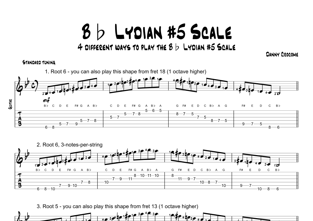 Bb Lydian #5 Scale (4 Ways to Play)