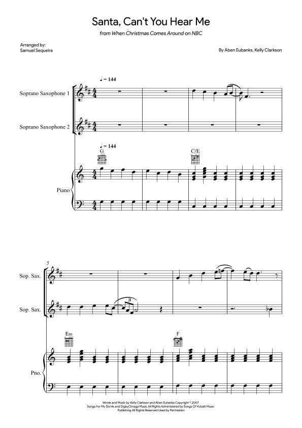 Santa Can't You Hear Me (arr. Samuel Sequeira)