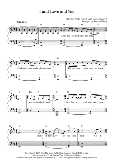 I And Love And You (arr. Rowena Young)
