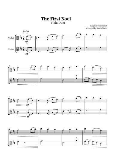 The First Noel - Viola Duet (arr. Valdir Maia)