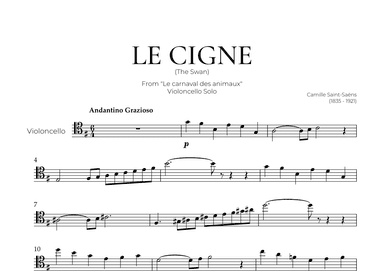 The Swan (Violoncello Solo) - Saint Saens (arr. Pedro Merendi)
