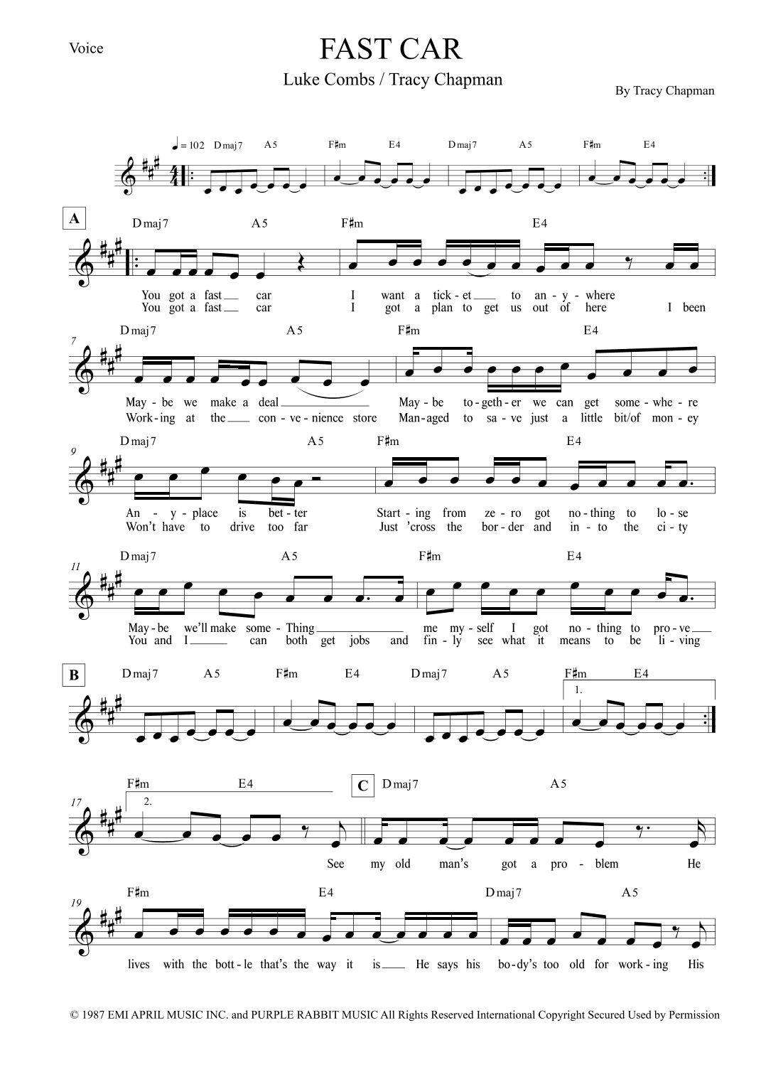 Fast Car (arr. Leo Silva)