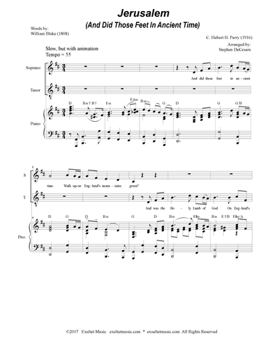 Jerusalem (Duet for Soprano and Tenor Solo) (arr. Stephen DeCesare)