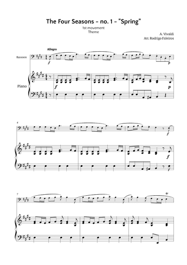 The Four Seasons - Spring (arr. Rodrigo Faleiros)