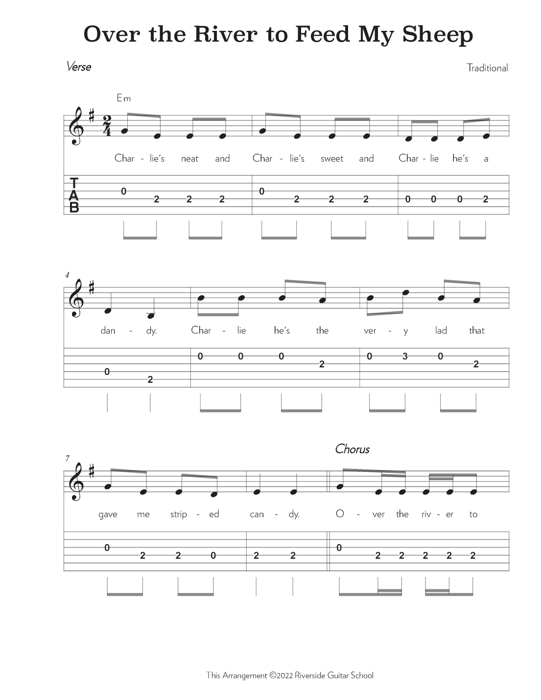 Over the River to Feed My Sheep (arr. Riverside Guitar School)