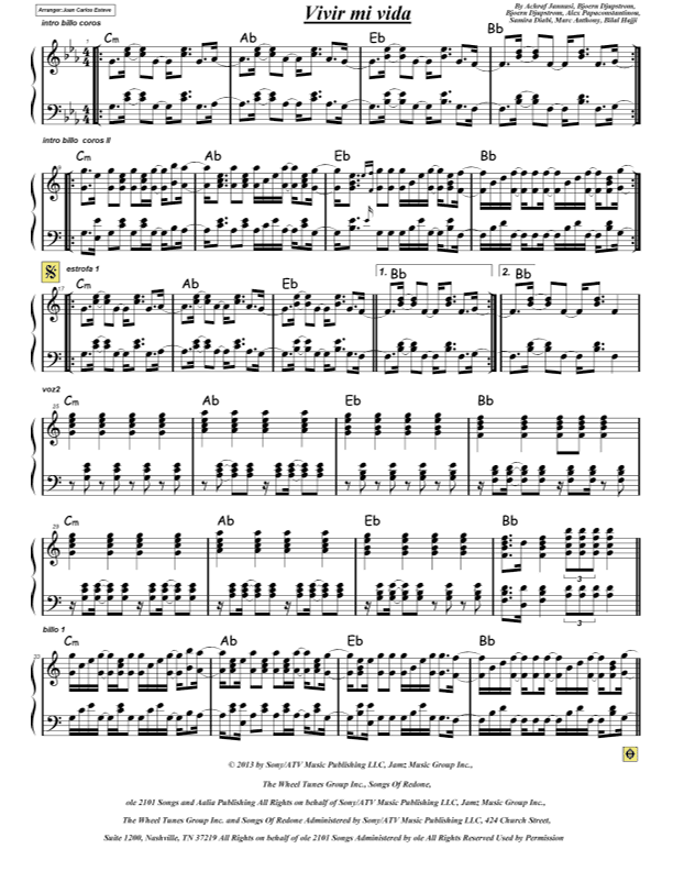 Vivir Mi Vida (arr. juan carlos esteve/Gran Coda)