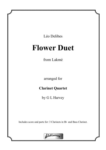 Flower Duet for Clarinet Quartet (arr. G L Harvey)