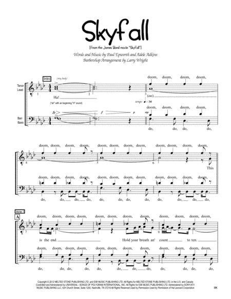 Skyfall (arr. Larry Wright)