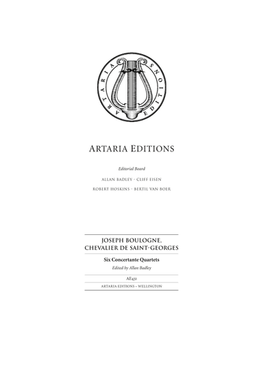 Six Concertante Quartets - Score Only (arr. Artaria Editions)