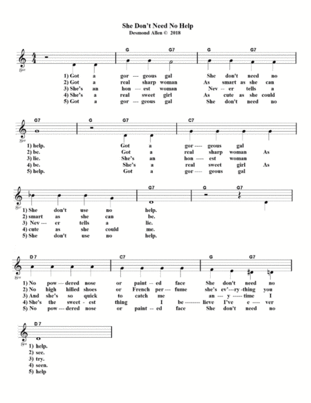 She Don't Need No Help by Desmond Allen