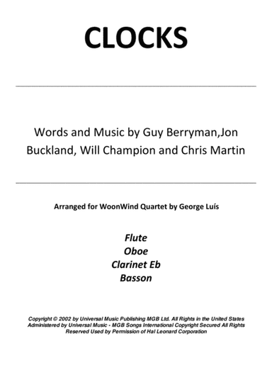 Clocks (arr. George Luis)