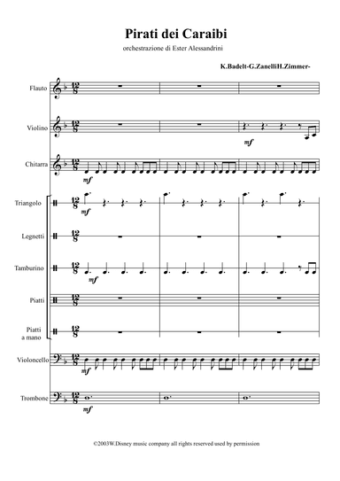 He's A Pirate - Score Only (arr. Ester Alessandrini)