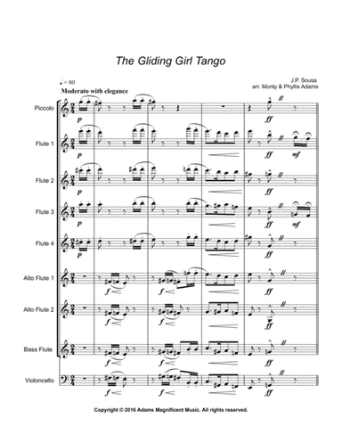 The Gliding Girl Tango by J.P. Sousa arranged for Flute Choir (arr. Monty and Phyllis Adams)