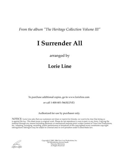 I Surrender All (arr. Lorie Line)