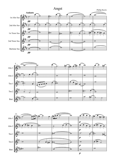 Angst - Saxophone Quintet