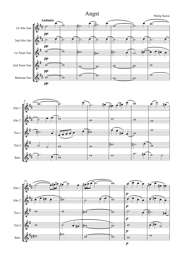 Angst - Saxophone Quintet