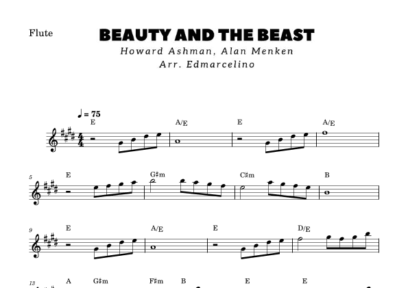 Beauty And The Beast (arr. Edmarcelino)