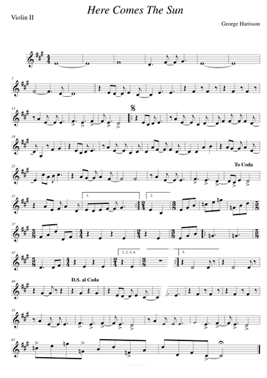 Here Comes The Sun (arr. FakebookGuy)