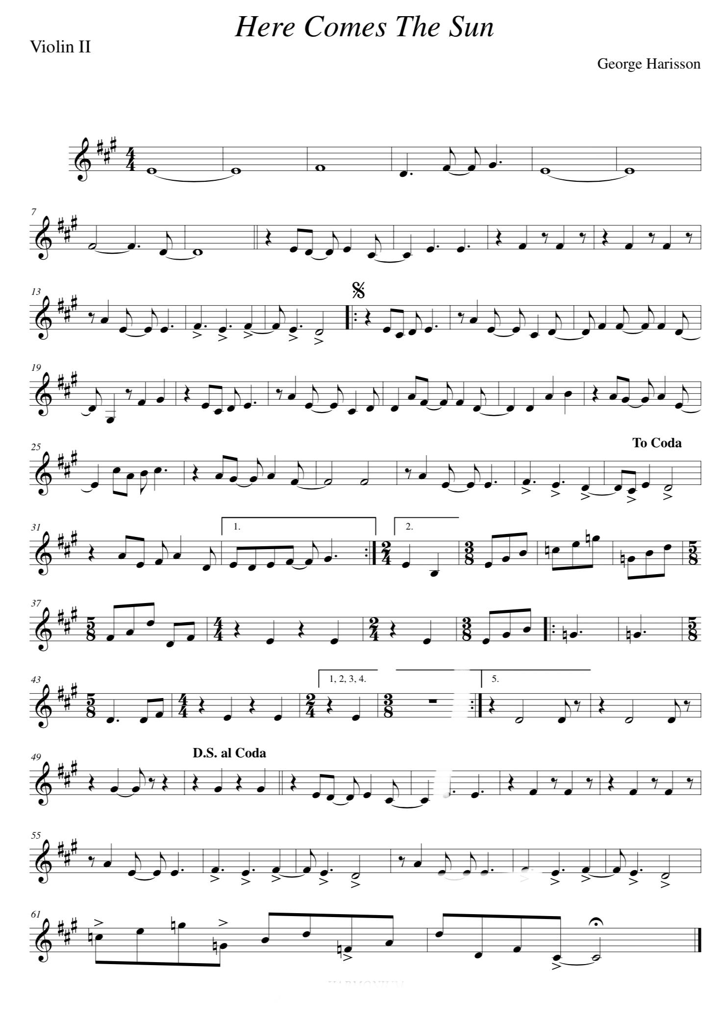 Here Comes The Sun (arr. FakebookGuy)