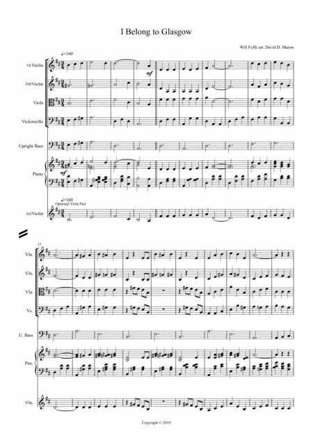I Belong to Glasgow (arr. David D. Mason)
