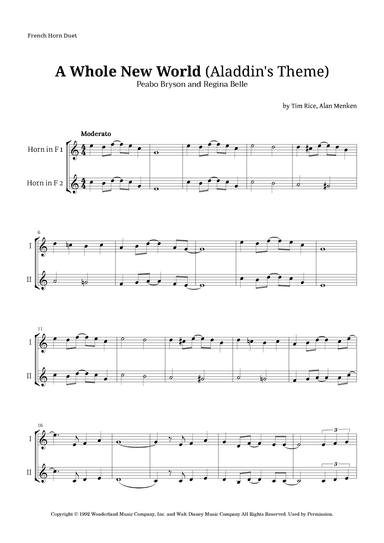 A Whole New World (aladdin's Theme) (arr. Langanho)