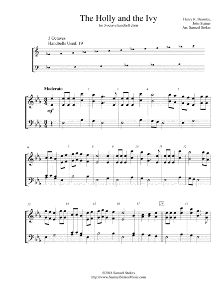 The Holly and the Ivy - for 3-octave handbell choir (arr. Samuel Stokes)