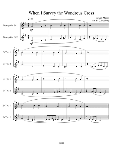 When I Survey the Wondrous Cross (Trumpet Duet) (arr. B. C. Dockery)