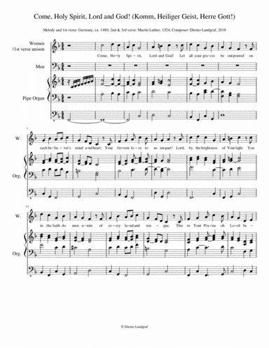 Come, Holy Spirit, Lord and God (Komm, Heiliger Geist, Herre Gott)