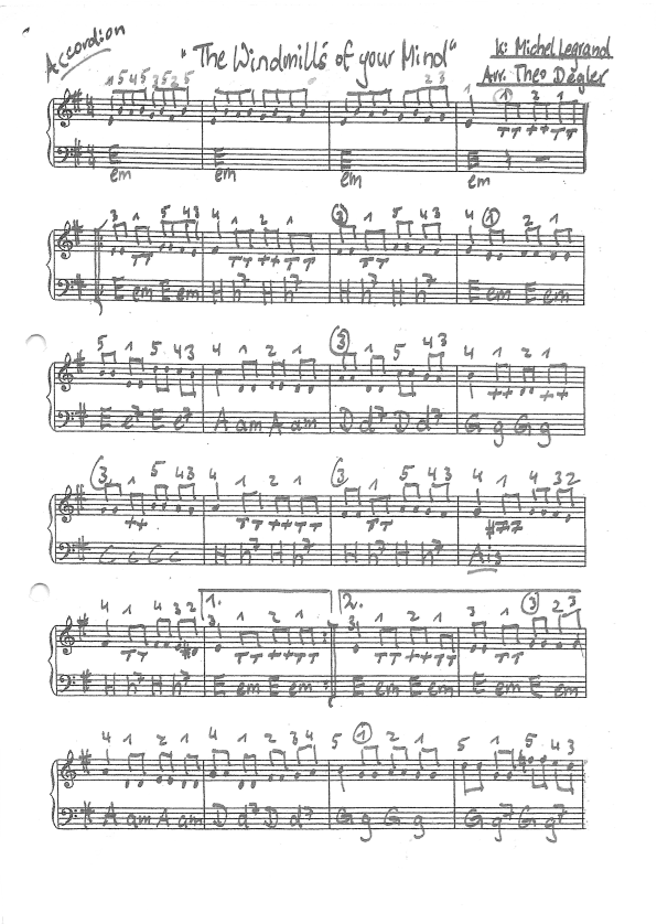 The Windmills Of Your Mind (arr. Theo Degler)