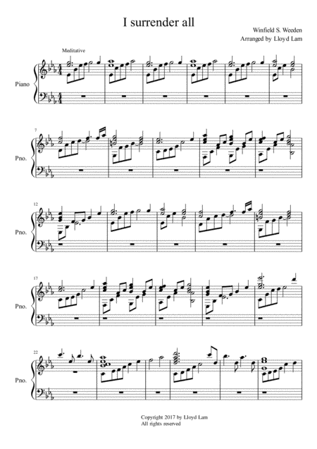 I surrender all (arr. Lloyd T. Lam)