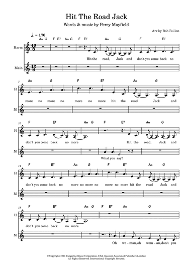 Hit The Road Jack (arr. Rob Bullen)