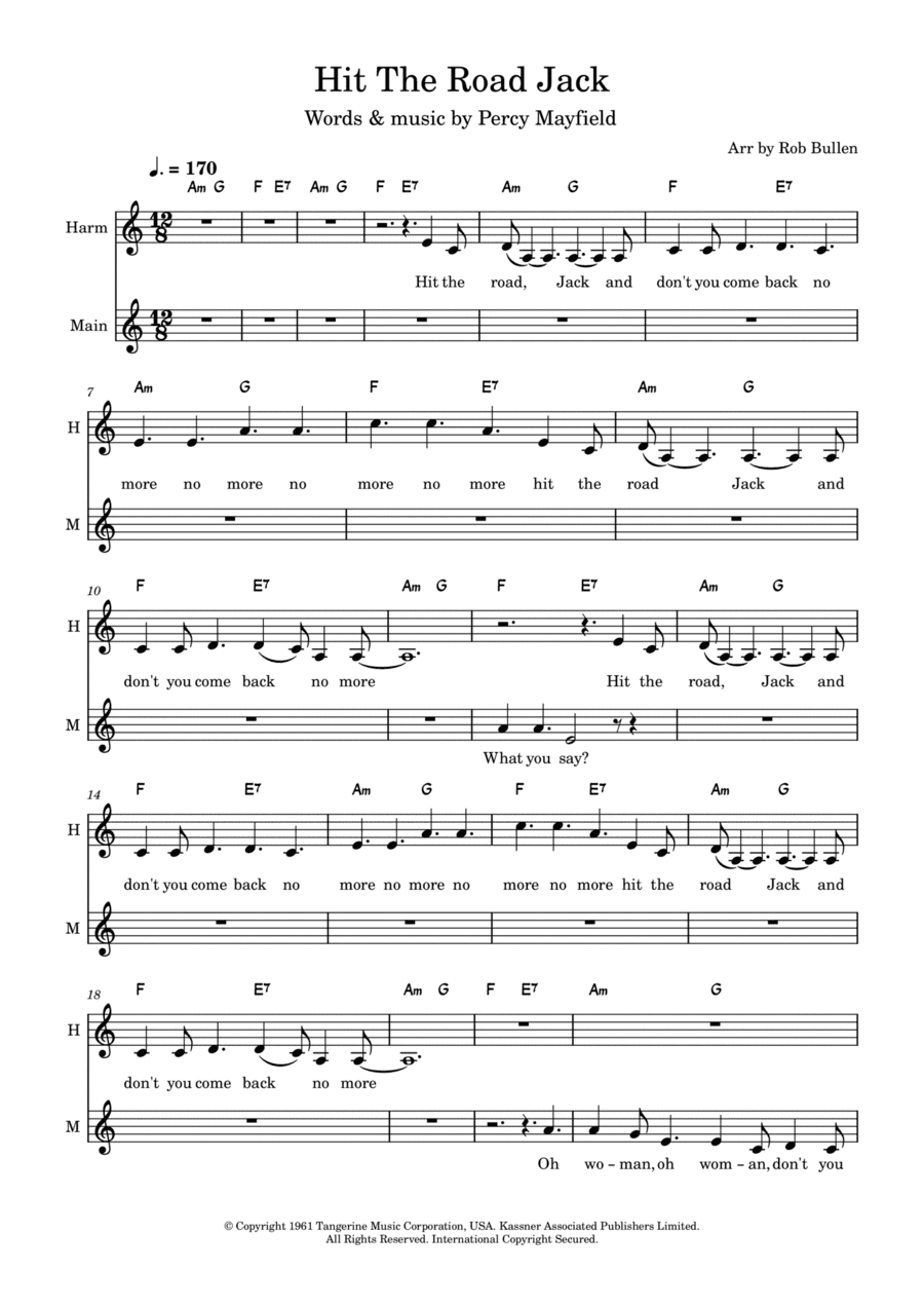 Hit The Road Jack (arr. Rob Bullen)