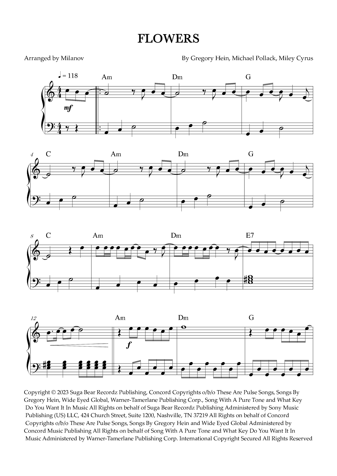 Flowers (arr. Milanov)