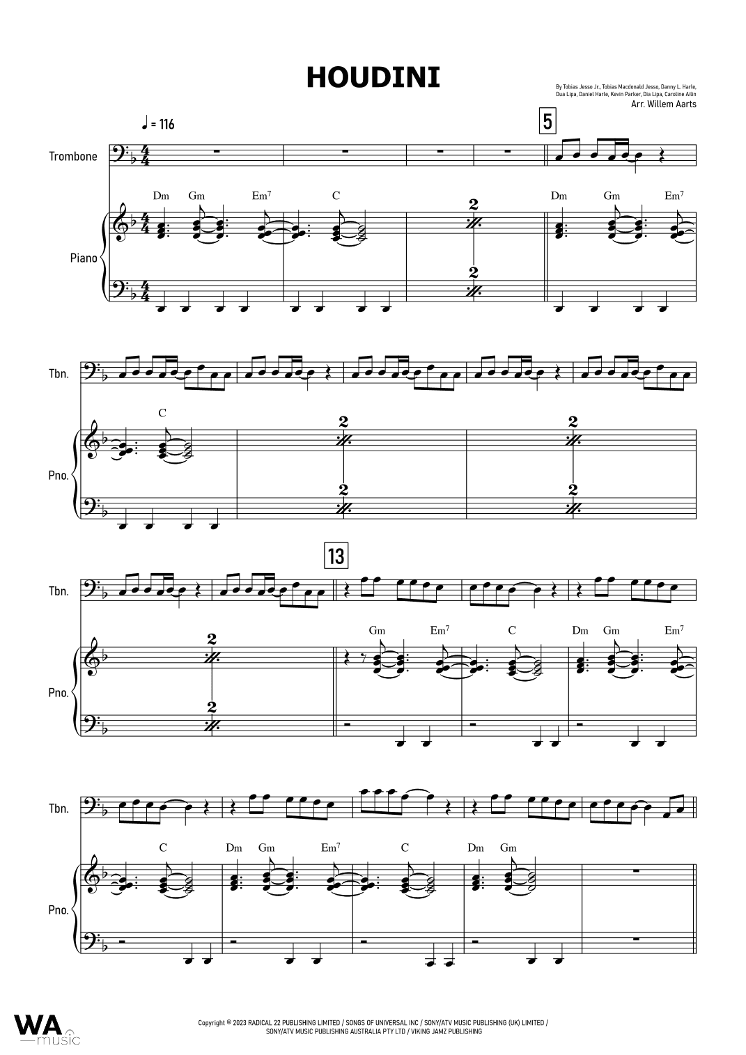 Houdini (arr. Willem Aarts)