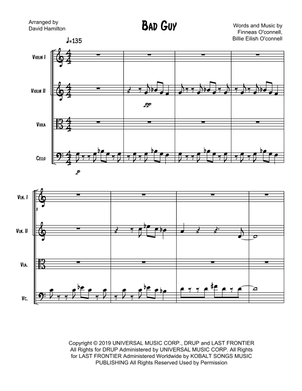 Bad Guy (arr. David Hamilton)