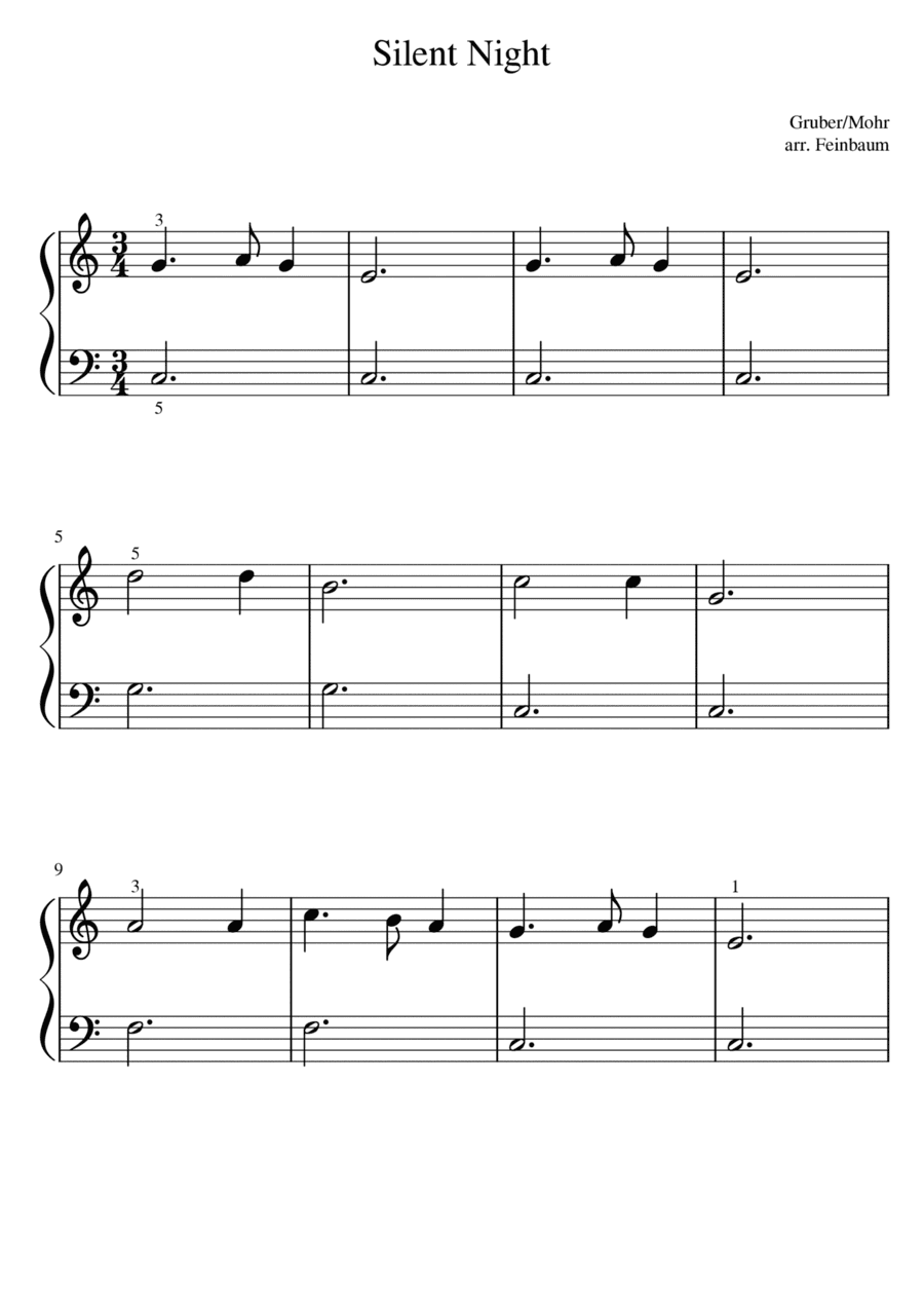 Silent Night - Easy Piano (arr. Feinbaum)