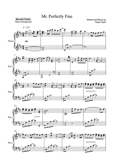 Mr. Perfectly Fine (arr. Marvella Fidelia)