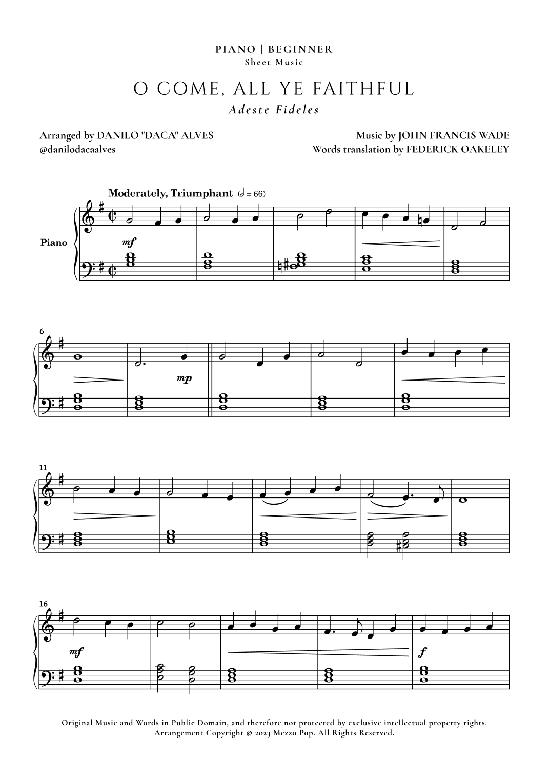 O Come, All Ye Faithful (arr. Danilo "Daca" Alves)