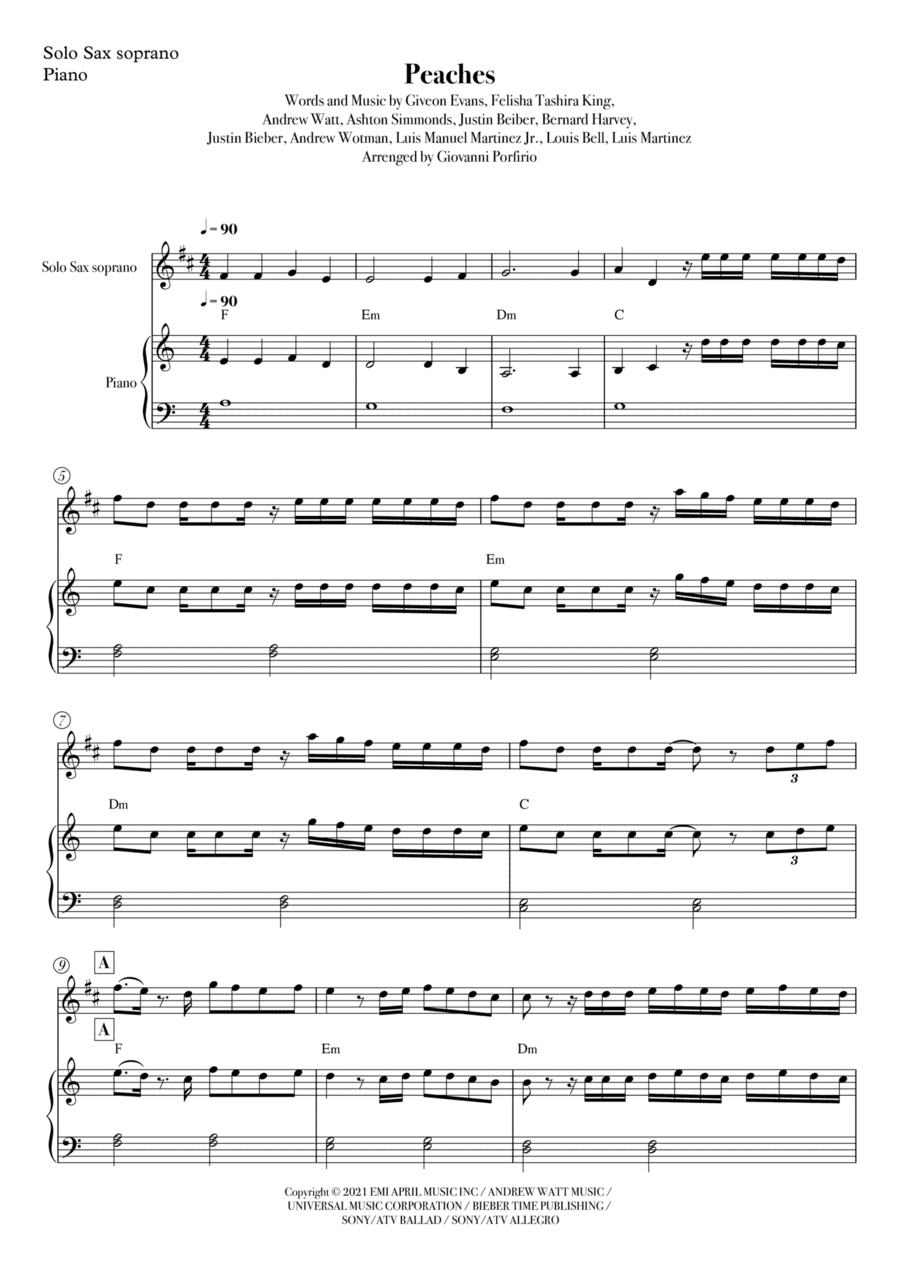 Peaches (arr. Giovanni Porfirio)