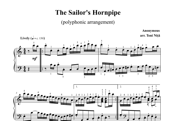 The Sailor's Hornpipe (arr. Toni Nita)