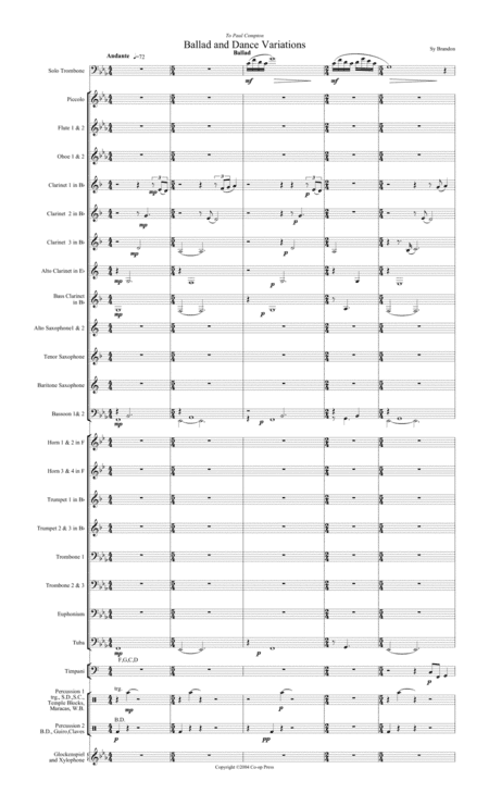 Ballad and Dance Variations for Trombone and Band