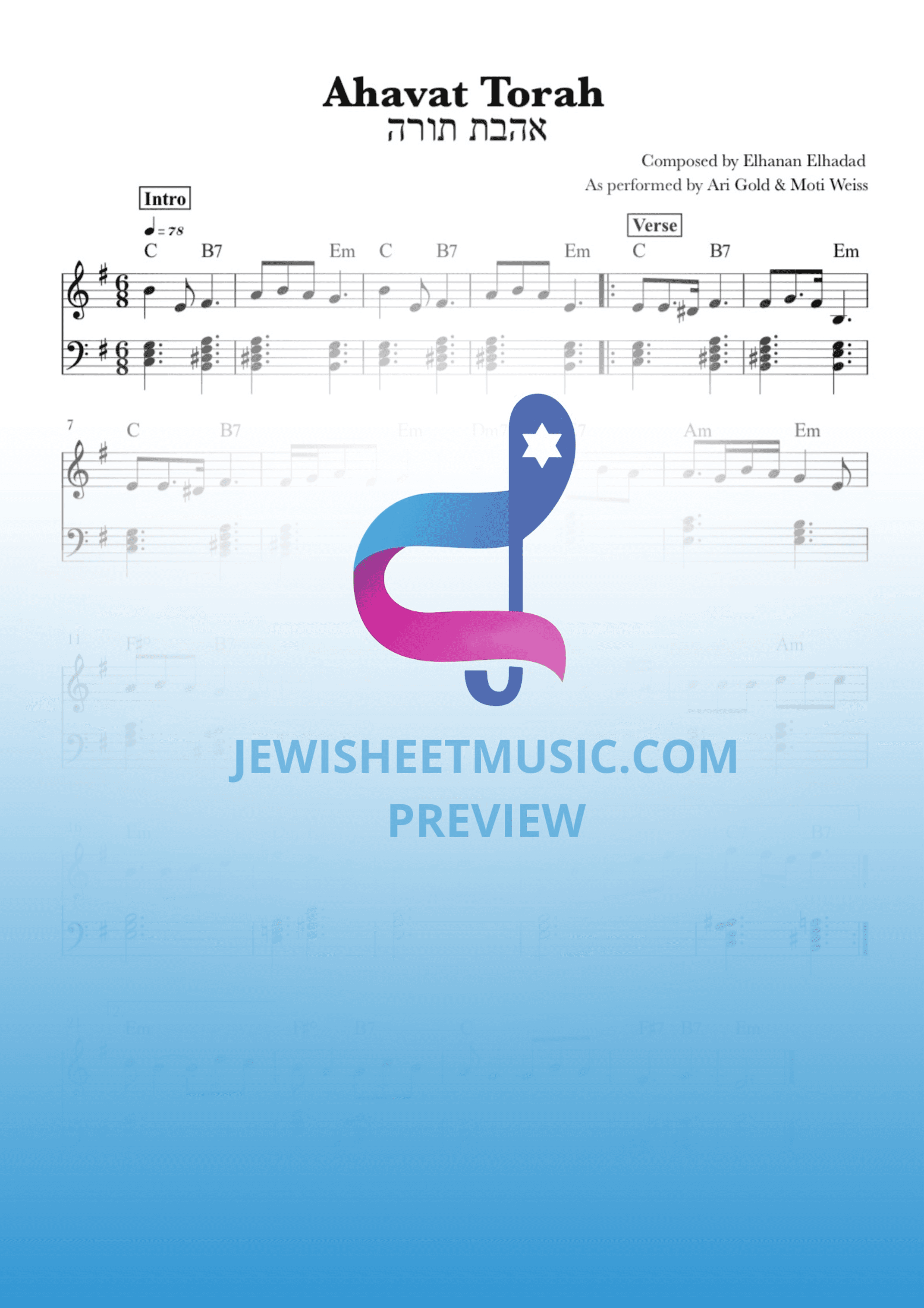 Ahavat Torah tutorial by Ari Gold & Moti Weiss | ארי גולד & מוטי וייס - אהבת תורה (arr. R. Sloboder)