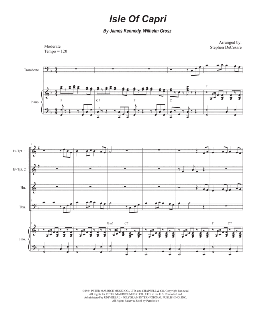 Isle Of Capri (arr. Stephen DeCesare)