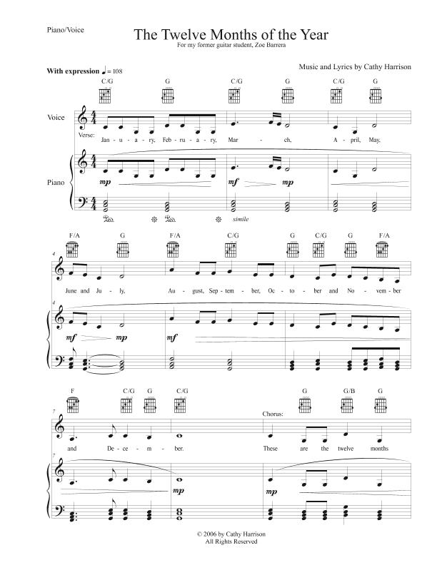 The Twelve Months of the Year