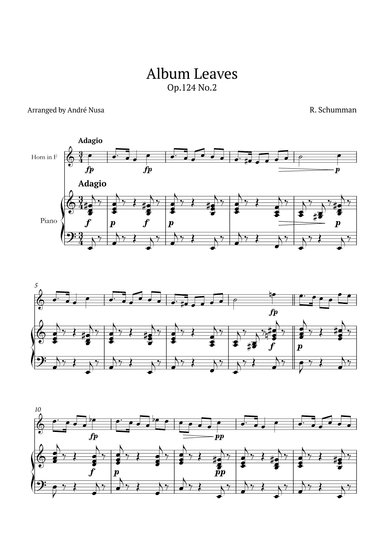 Album Leaves Op.124 No.2 (arr. André Nusa)