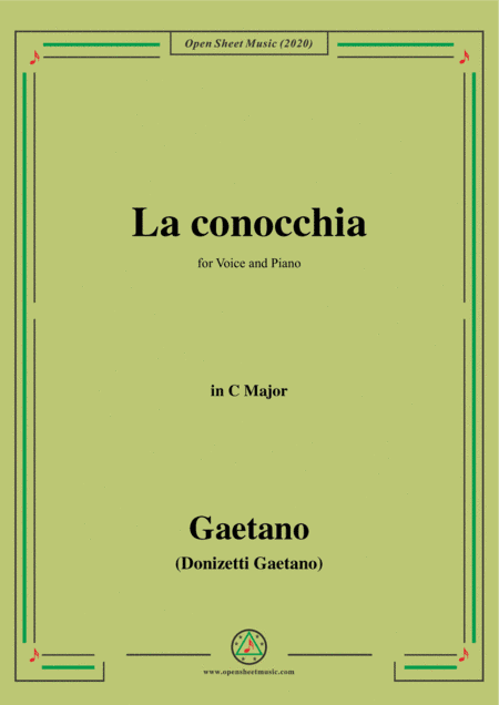 Donizetti-La conocchia,in C Major,for Voice and Piano (arr. MSM)