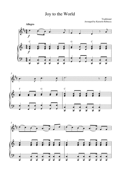 Joy to the World (arr. Kaiserin Rebecca)