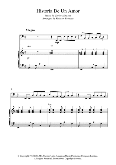 Historia De Un Amor (arr. Kaiserin Rebecca)