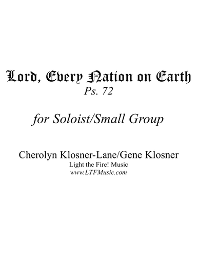 Lord, Every Nation on Earth (Ps. 72) [Soloist/Small Group]