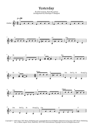 Yesterday (arr. Henrique F Mangoni)